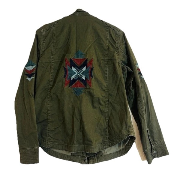 Natural Reflections Jacket Womens Small Utility Embroidered Aztec Boho Casual - Picture 7 of 10